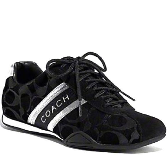 Coach Shoes - COACH ‘JAYME’ BLACK/SILVER CANVAS & SUEDE SNEAKER